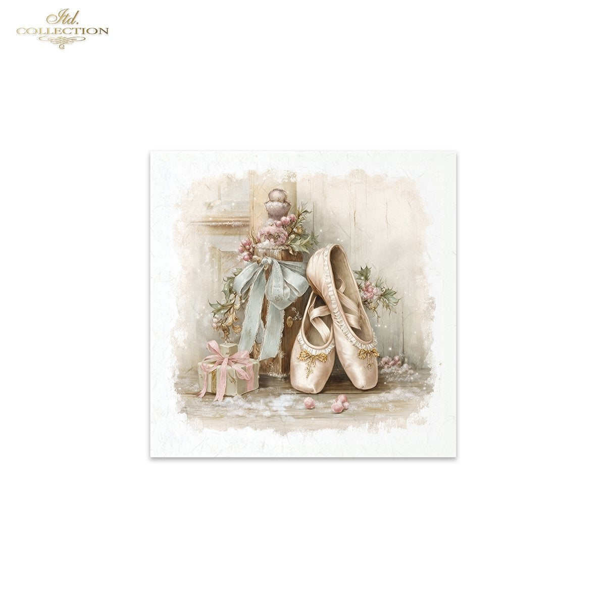 ITD Collection Rice Paper Mini Set | Decoupage, Mixed Media, Watercolor Dancers, Ballerinas, Flowers, 6 Sheets 5.8 x 5.8 inches
