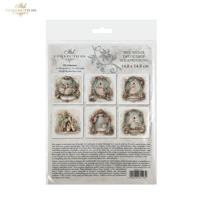 ITD Collection Rice Paper Mini Set | Decoupage, Mixed Media, Watercolor Dancers, Ballerinas, Flowers, 6 Sheets 5.8 x 5.8 inches