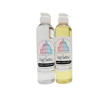 Paint Couture, Rapid Casting Resin Set, White, Black, Capital Crafts, Two Step Component, 8 oz, Synthetic Urethane, Made in USA Paint Couture!