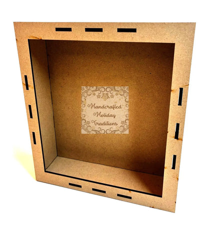 Laser Cut, MDF, Buildable, Shadow Box Kit, Diorama, Display, Blank, Base, Decoupage, Mixed Media, Crafts, 2 Sizes Handcrafted Holiday Traditions