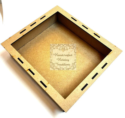 Laser Cut, MDF, Buildable, Shadow Box Kit, Diorama, Display, Blank, Base, Decoupage, Mixed Media, Crafts, 2 Sizes Handcrafted Holiday Traditions