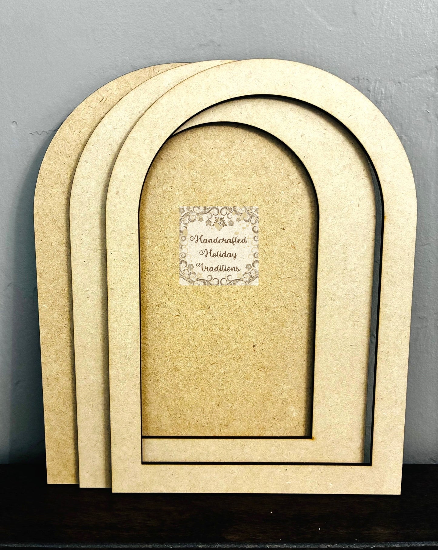 Laser Cut MDF Layered Arched Panel Blank Base Canvas for Decoupage, Mixed Media and Crafts, DIY Craft Base