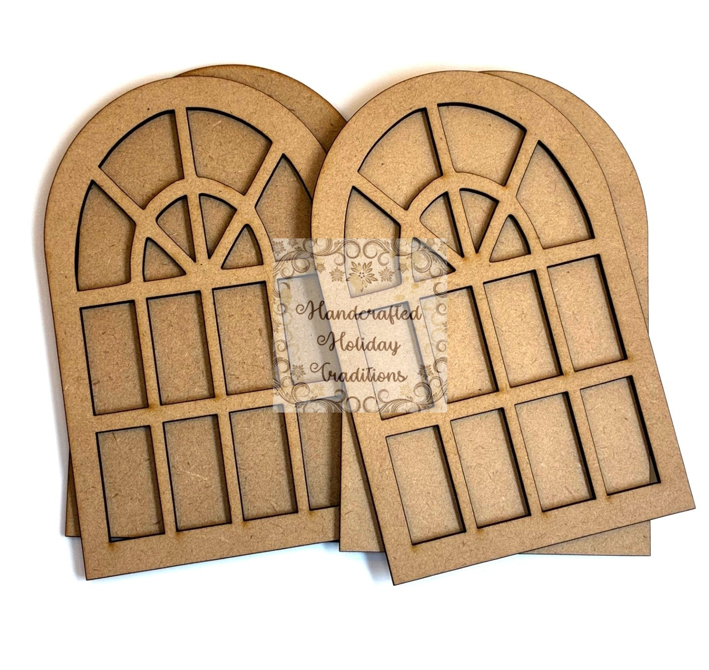 Laser Cut, MDF, Vintage Style, Arched Windows, Base Blank for Decoupage, Mixed Media, Scrapbooking, Set of 4 , 8 pieces