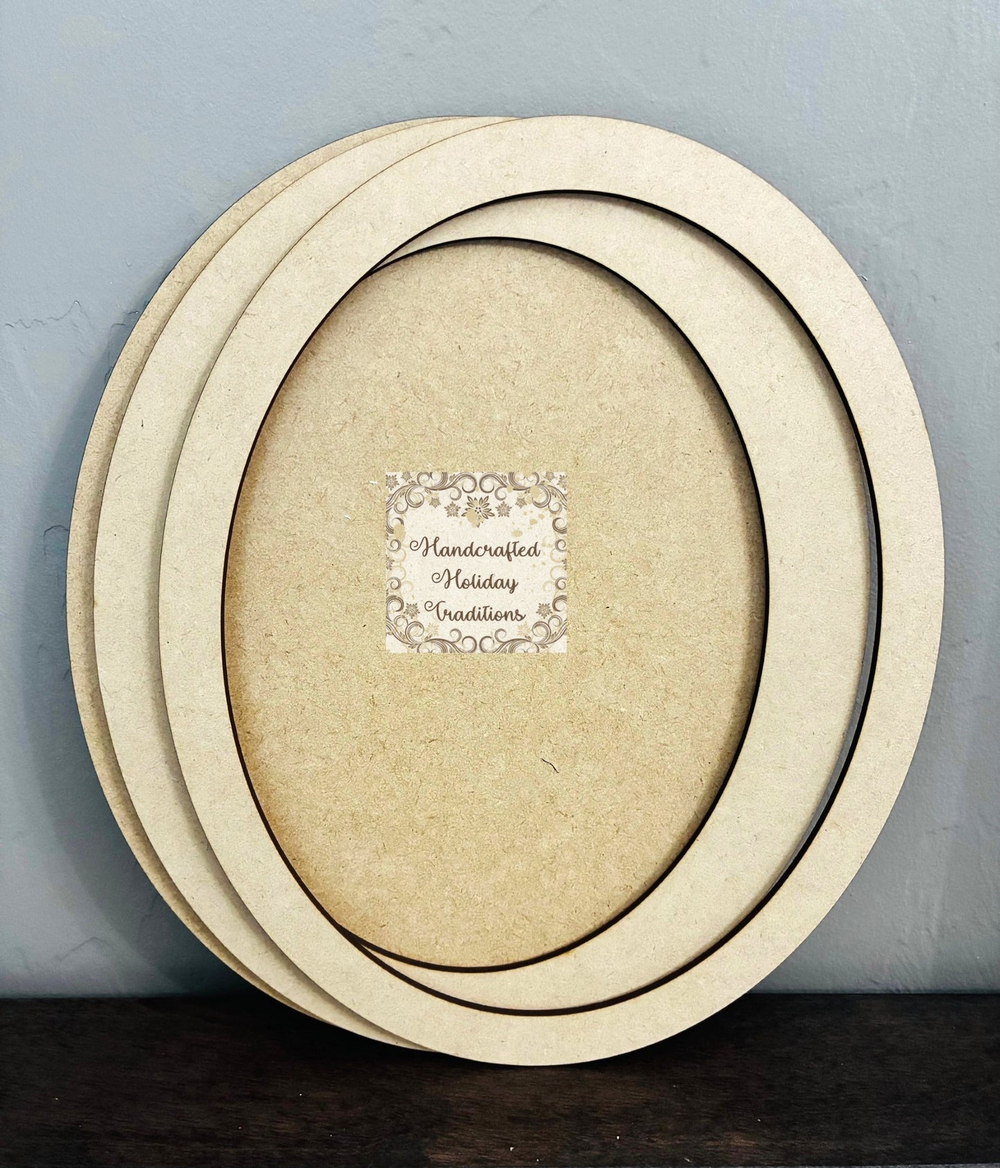 Laser Cut MDF Layered Oval Panel Blank Base Canvas for Decoupage, Mixed Media and Crafts, DIY Craft Base