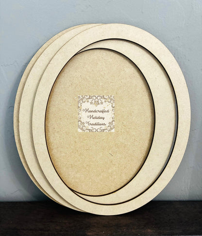 Laser Cut MDF Layered Oval Panel Blank Base Canvas for Decoupage, Mixed Media and Crafts, DIY Craft Base