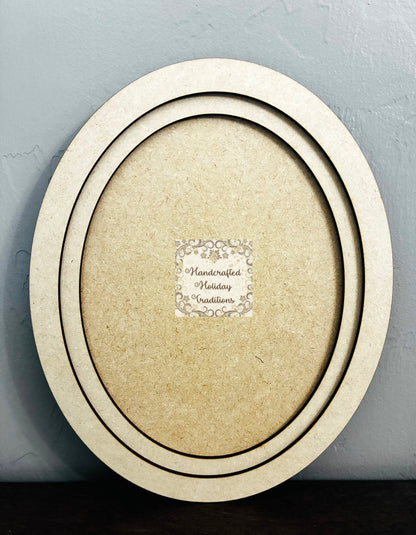 Laser Cut MDF Layered Oval Panel Blank Base Canvas for Decoupage, Mixed Media and Crafts, DIY Craft Base