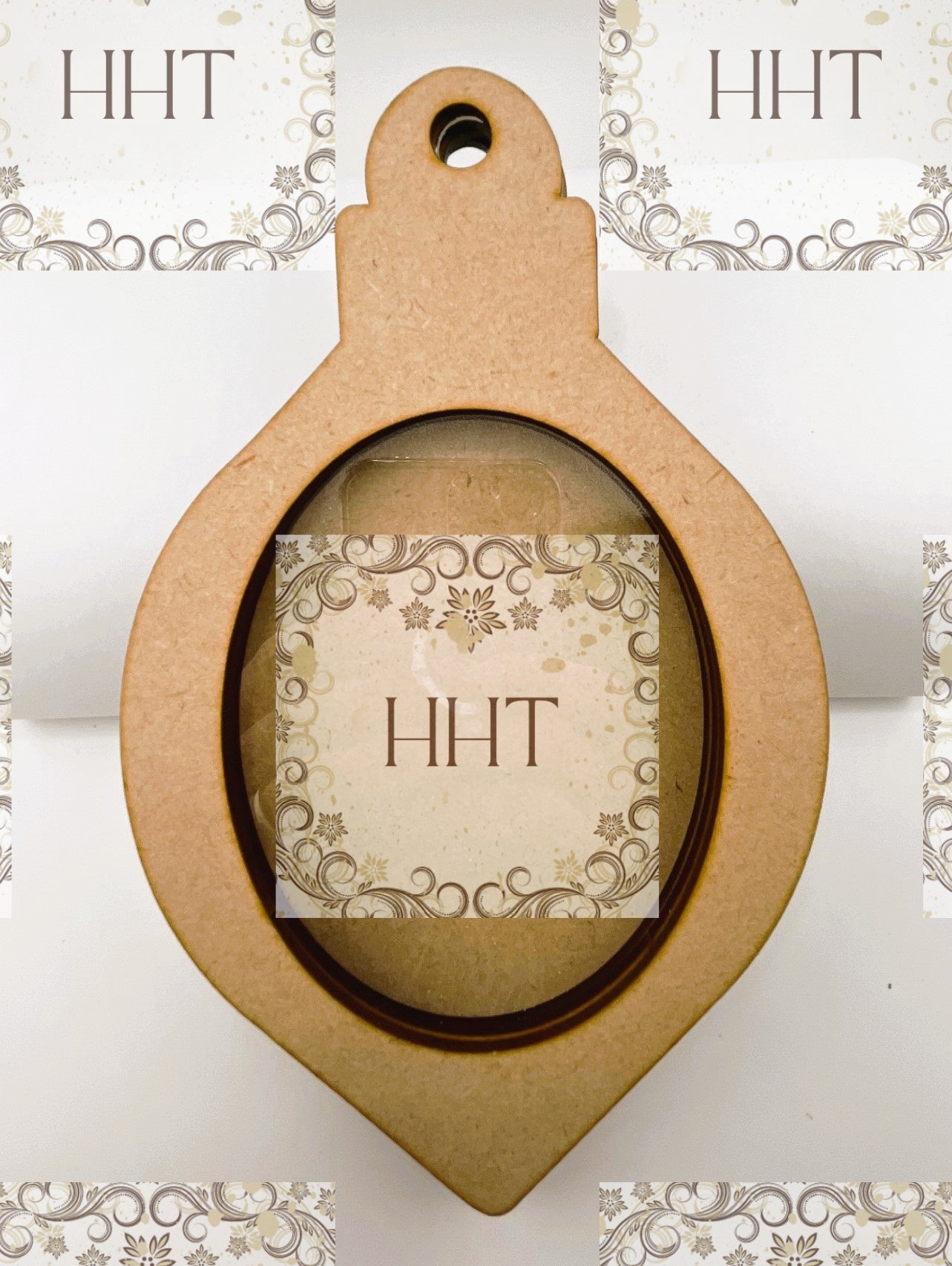 Laser Cut, MDF, Oval, Shaker Ornament, Vintage Style, Christmas, Ornament, Base, Blank, frame 5 pc, Decoupage, Mixed Media, 4 3/4" x 7 3/4"