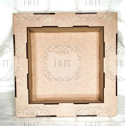 Laser Cut, MDF, Buildable Kit, Shadow Box, Square, Display, Blank, Base, Decoupage, Mixed Media, Crafts, Altered Art Kit, 10" x 10" Handcrafted Holiday Traditions