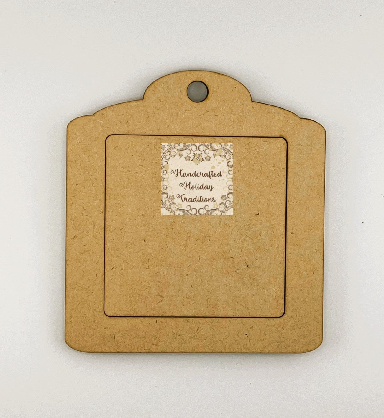 Laser Cut, MDF, Square, Framed Gift Tag, Ornament, Base, Blank, 3 pc, Decoupage, Mixed Media, Crafts, 5" x 5 1/2"