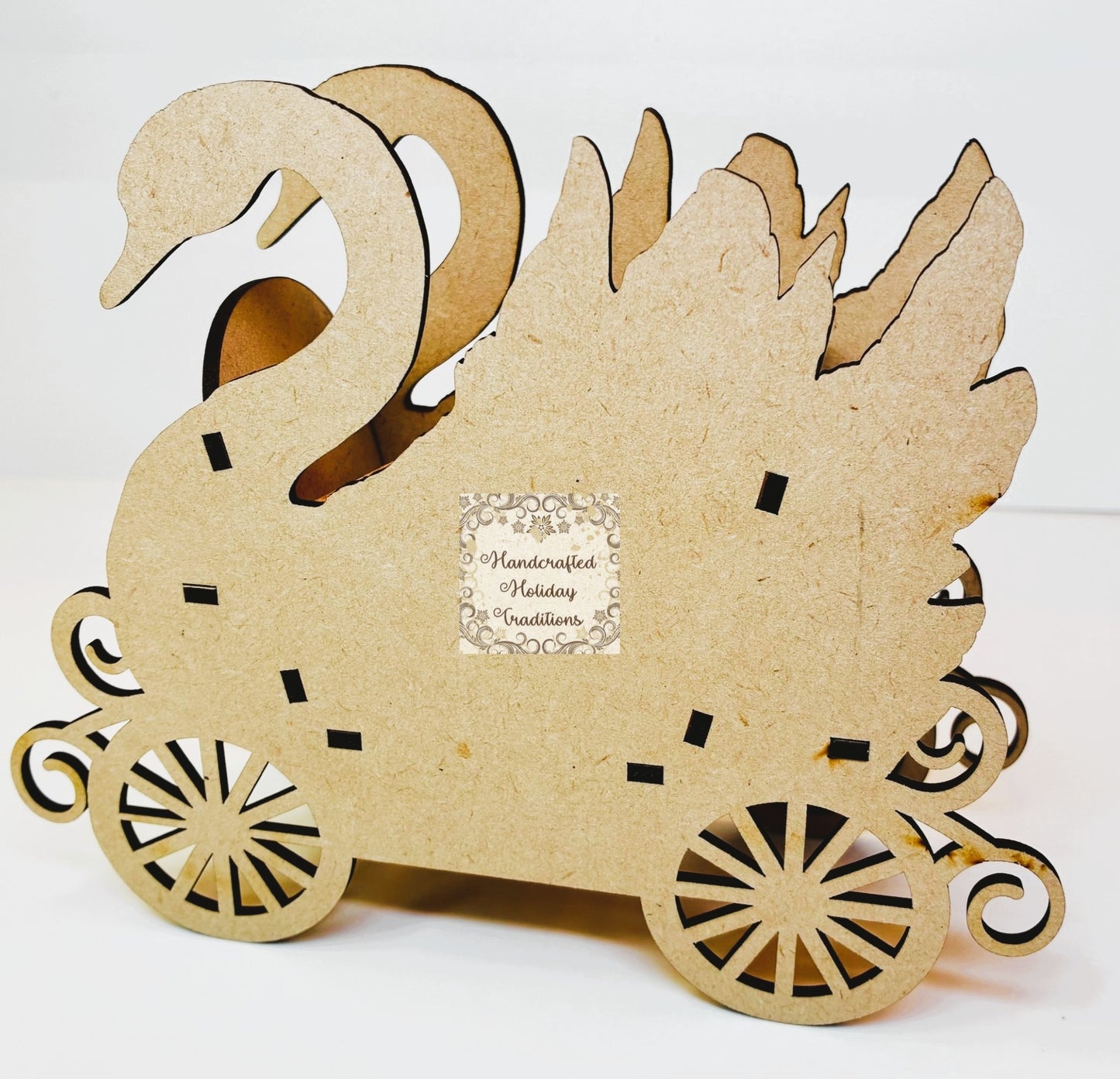 Laser Cut MDF IOD Casting Swan Princess Carriage, Buildable Base for Decoupage, Mixed Media Crafts, Chariot, Blank DIY Art Piece