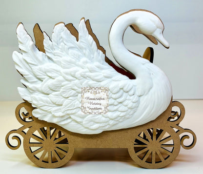 Laser Cut MDF IOD Casting Swan Princess Carriage, Buildable Base for Decoupage, Mixed Media Crafts, Chariot, Blank DIY Art Piece