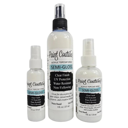 Paint Couture, Clear Acrylic Spray, Topcoat, Fine Mist Varnish, Satin, Gloss, Semi-Gloss Finishes