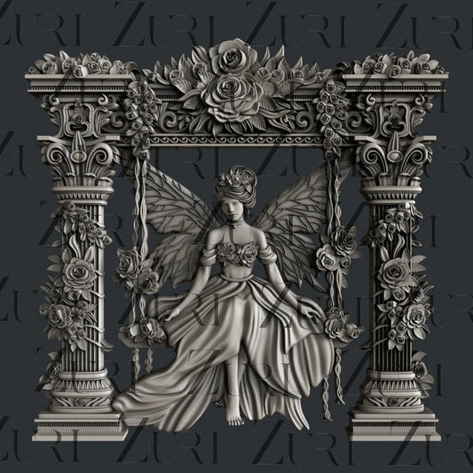 Zuri Silicone Mould, Serenity of the Fae, Baroque Style, Fairy, Rose Covered Columns