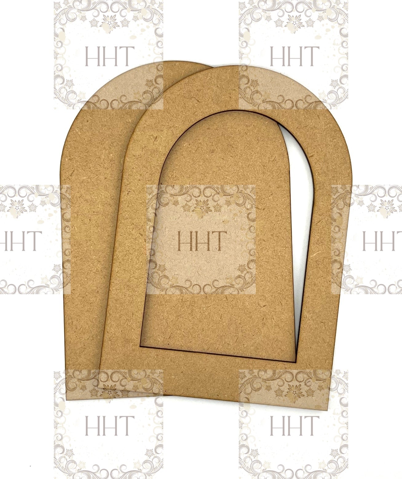 Laser Cut MDF, Framed, Arched, Arch, Panel, Plaque, Blank Base, Canvas for Decoupage, Mixed Media, 2 piece, Creative, Crafts