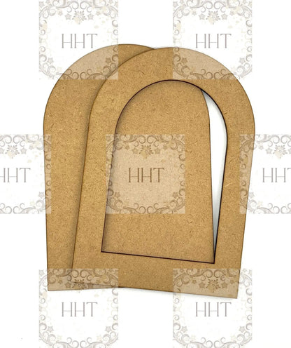 Laser Cut MDF, Framed, Arched, Arch, Panel, Plaque, Blank Base, Canvas for Decoupage, Mixed Media, 2 piece, Creative, Crafts Handcrafted Holiday Traditions