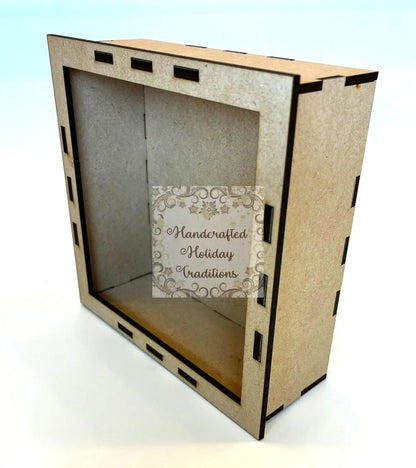 Laser Cut, MDF, Buildable, Shadow Box Kit, Diorama, Display, Blank, Base, Decoupage, Mixed Media, Crafts, 2 Sizes Handcrafted Holiday Traditions