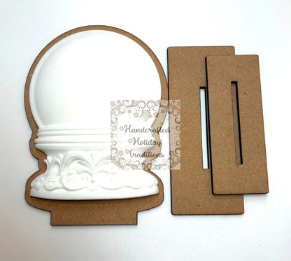 Laser Cut, MDF, Blank, Base, Standing, Snow Globe, IOD Castings, Christmas, Decoupage, Mixed Media, Winter, Holiday, Decorations, Set of 2 Handcrafted Holiday Traditions