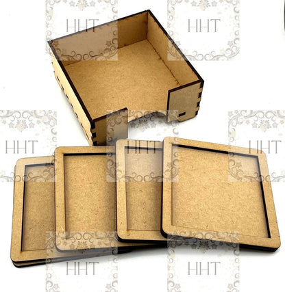 Laser Cut, MDF, Coaster Set, Craft, Base, Blank, Canvas, Framed, Coaster Set, Holder, Decoupage Mixed Media, Paintable, Square, Round Handcrafted Holiday Traditions