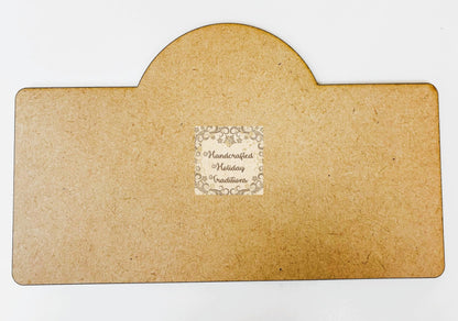 Laser Cut MDF Unfinished Standing Table Sign Kit for Decoupage, Mixed Media, Crafts, 6 1\8"w x 6 3\4"h Ready to Paint