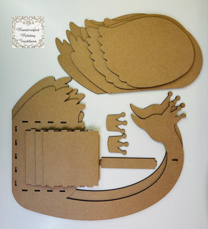 Laser Cut MDF Swan Basket, Buildable, Craft, Base, Blank, Canvas, Decoupage, Mixed Media, Paintable, 12 pieces