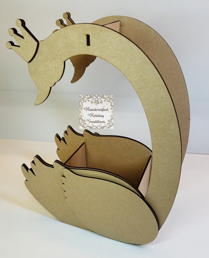 Laser Cut MDF Swan Basket, Buildable, Craft, Base, Blank, Canvas, Decoupage, Mixed Media, Paintable, 12 pieces