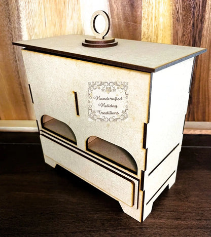 Laser Cut, MDF, Tea Cabinet, Caddy, Craft, Base, Blank, Canvas, Decoupage, Mixed Media, Crafts,  Self-Assembly, Buildable Handcrafted Holiday Traditions