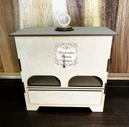 Laser Cut, MDF, Tea Cabinet, Caddy, Craft, Base, Blank, Canvas, Decoupage, Mixed Media, Crafts,  Self-Assembly, Buildable Handcrafted Holiday Traditions