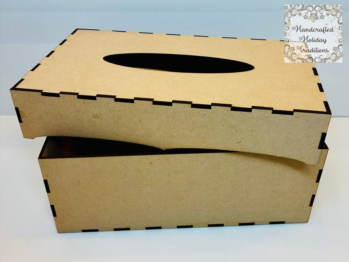 Laser Cut MDF, Kleenex Tissue Box Cover, Unfinished Wood Blank, Buildable Kit, DIY Home Decor, Decoupage, Mixed Media, Crafts
