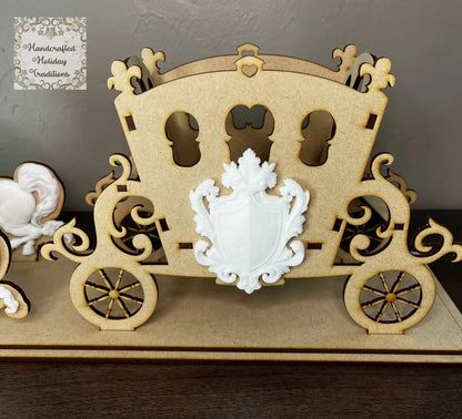 Laser Cut, MDF, Buildable, Chariot, Carriage, Unicorn, Kit, IOD Mould, Blank, Base, Decoupage, Mixed Media, Crafts, Small, Large Variants Handcrafted Holiday Traditions