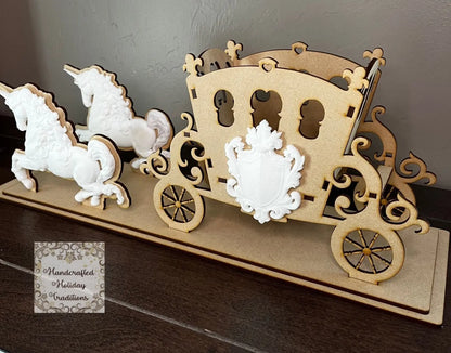 Laser Cut, MDF, Buildable, Chariot, Carriage, Unicorn, Kit, IOD Mould, Blank, Base, Decoupage, Mixed Media, Crafts, Small, Large Variants Handcrafted Holiday Traditions