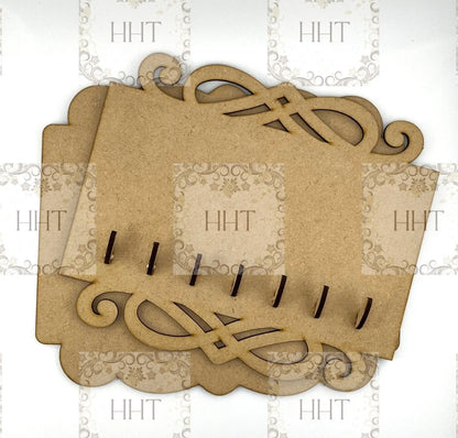 Laser Cut, MDF, Vintage Style, Key Holder, Hooks, Panel, Blank, Base, Plaque, 9 pc, Decoupage, Mixed Media, Crafts, 8 7/8"w x 7 1/2"h Handcrafted Holiday Traditions