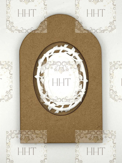 Laser Cut, MDF, Vintage Style, Blank, Base, Panel, Plaque, Frame, IOD Style, Brooches Frame, 2 pc, Decoupage Mixed Media, 2 sizes Handcrafted Holiday Traditions
