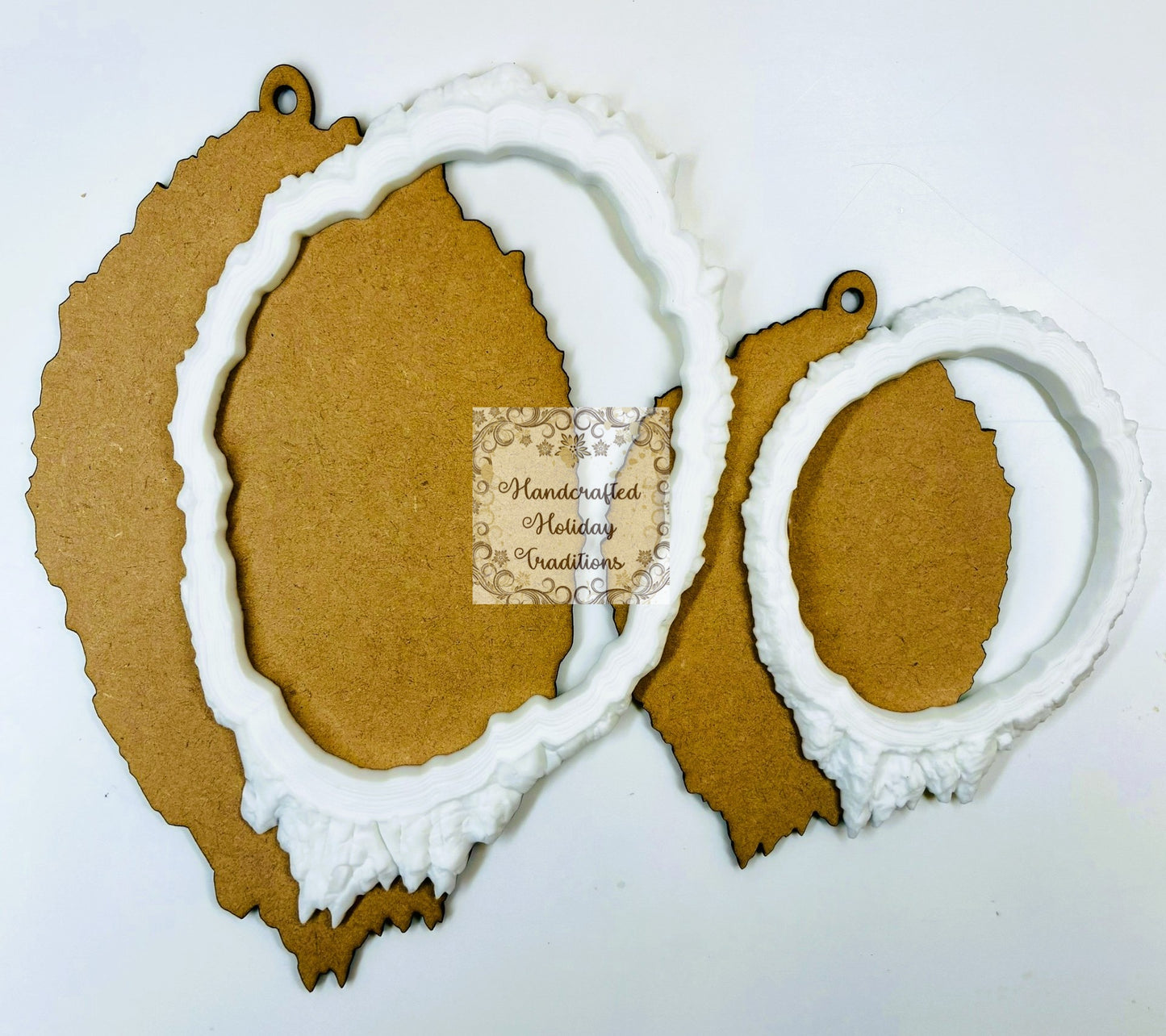 Laser Cut MDF Castings Ornament Blank Base, Re-Design with Prima, Wood Slices, Decoupage, Mixed Media, Crafts