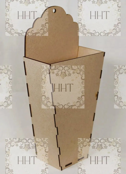 Laser Cut, MDF, Base, Blank, Elongated, Wall Pocket Kit, Buildable, Paintable, Decoupage, Mixed Media, 6" x 12.5" Handcrafted Holiday Traditions