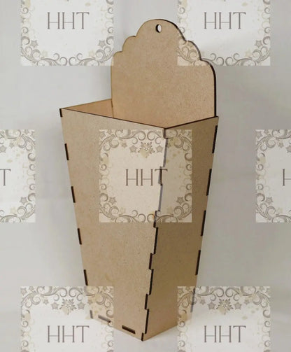 Laser Cut, MDF, Base, Blank, Elongated, Wall Pocket Kit, Buildable, Paintable, Decoupage, Mixed Media, 6" x 12.5" Handcrafted Holiday Traditions