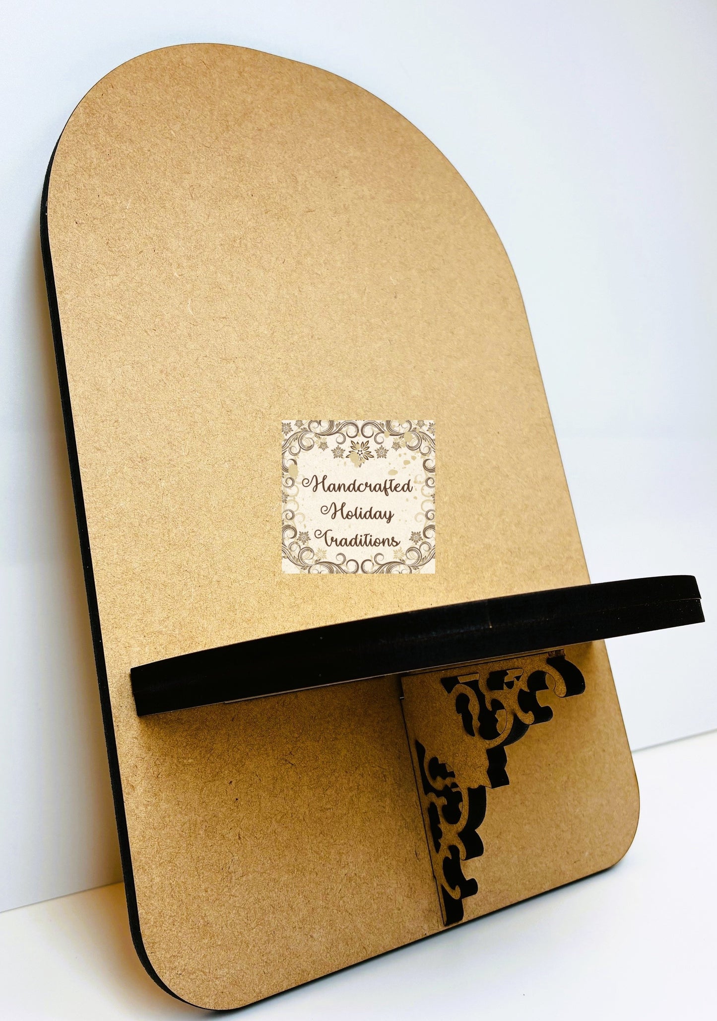 Laser Cut MDF Panel with Shelf, 3 piece, Unfinished Plaque for Home Decor Art, Decoupage Mixed Media, Paintable, Crafts