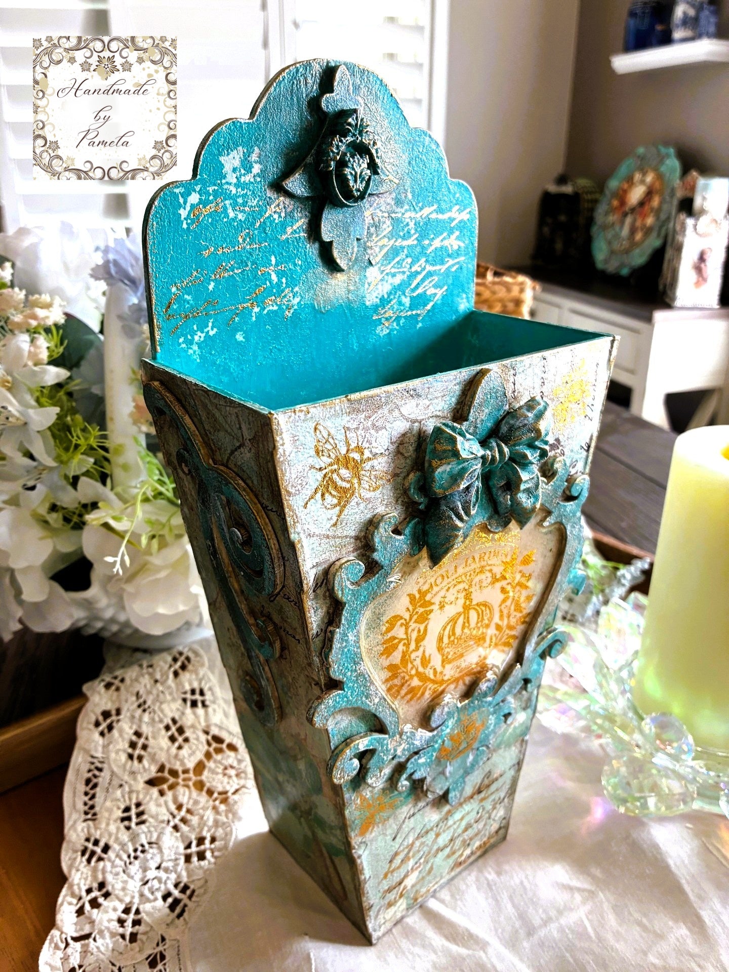 Laser Cut MDF Wall Pocket Kit | Blank Base for Decoupage, Mixed Media, Home Decor, Buildable, Paintable, 6" x 12.5