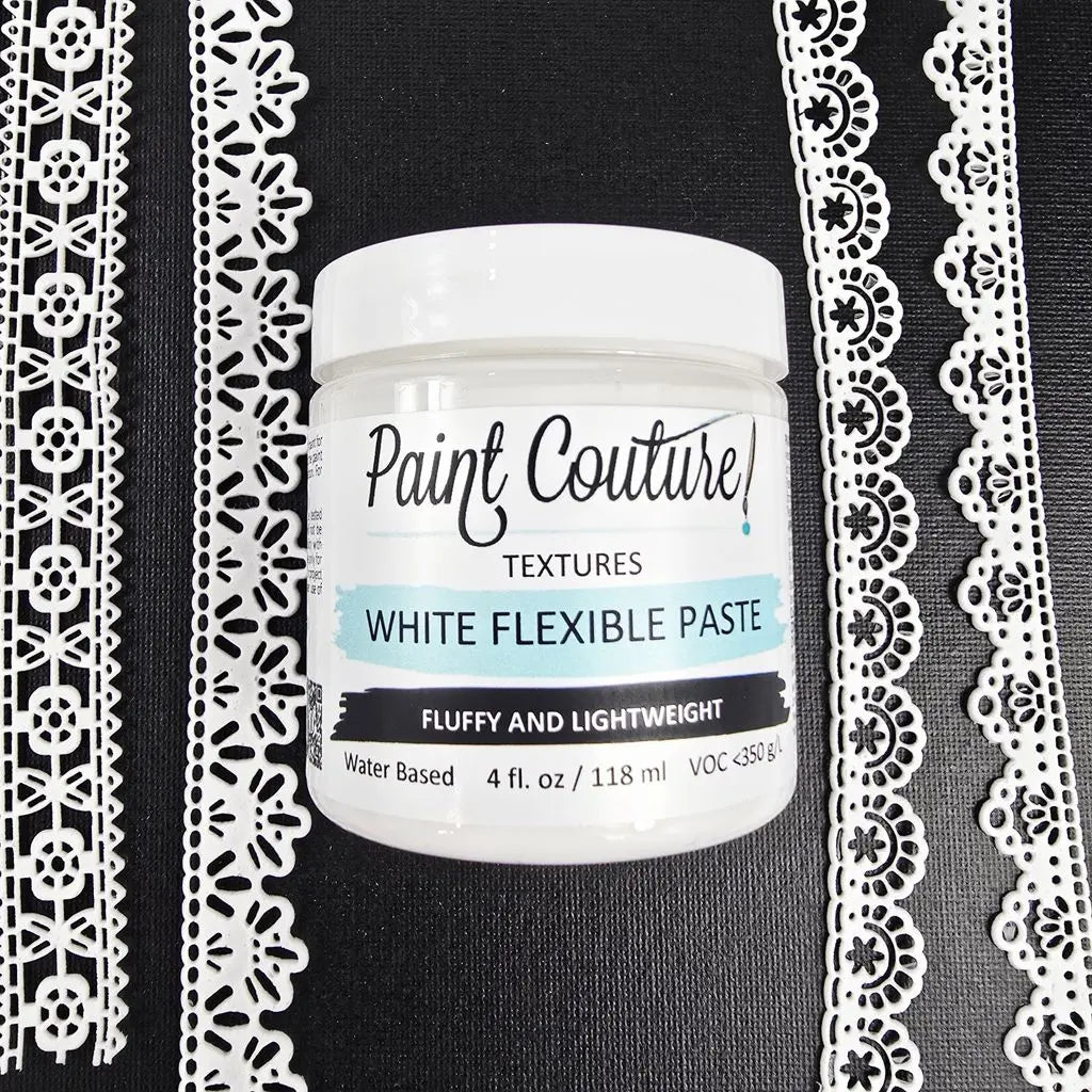 Paint Couture, New for 2026, Flexible Paste, Black, White, Textures, Fluffy, Lightweight, 8 oz Paint Couture!