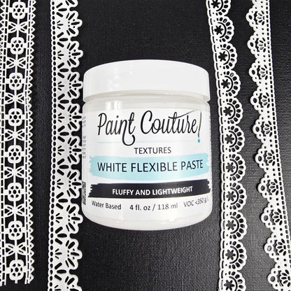 Paint Couture, New for 2026, Flexible Paste, Black, White, Textures, Fluffy, Lightweight, 8 oz Paint Couture!
