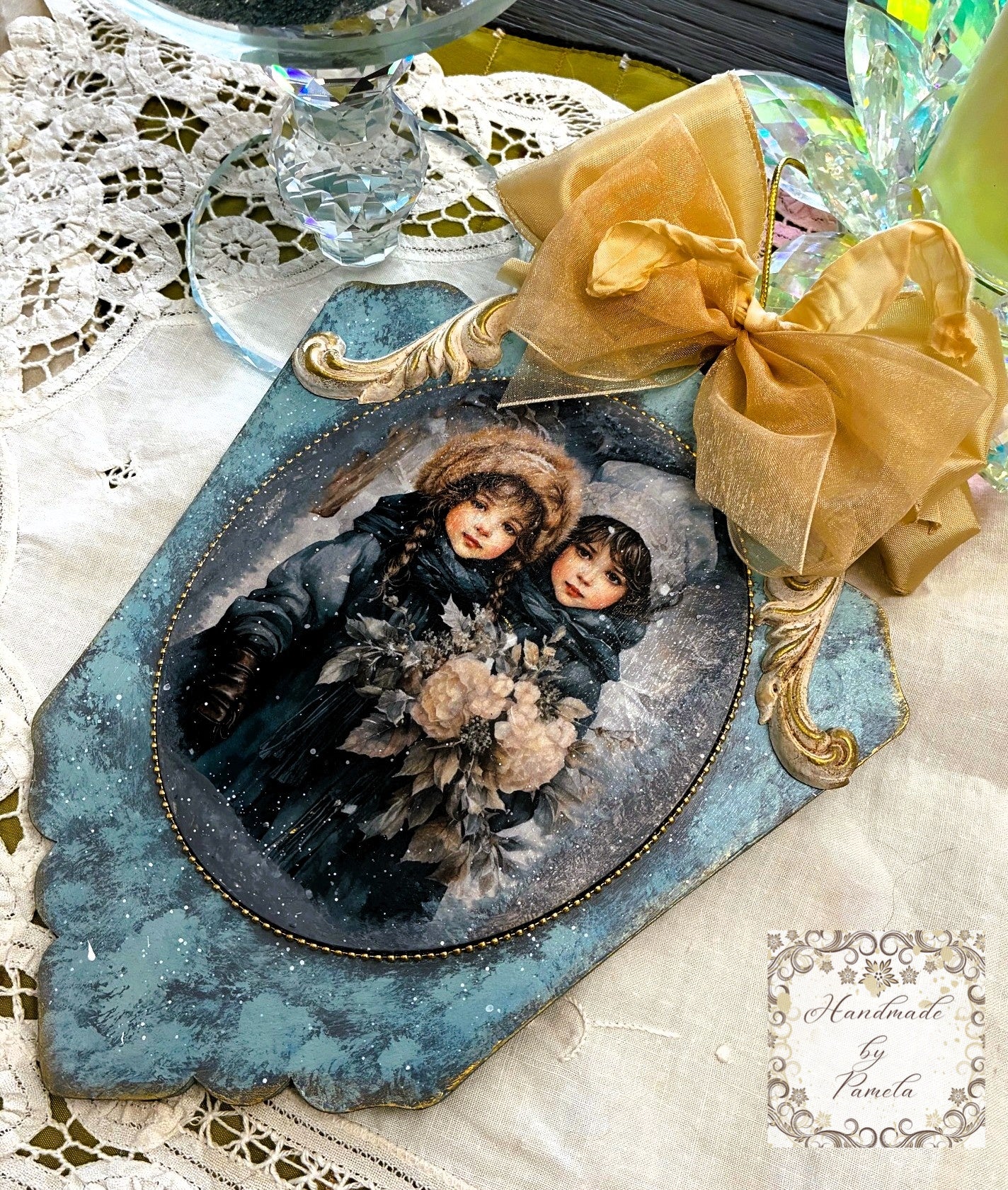 Laser Cut MDF, Vintage Style Christmas, Pendant, Ornament, Panel, Frame, Base, Blank, 3 pc, Decoupage, Mixed Media, Crafts