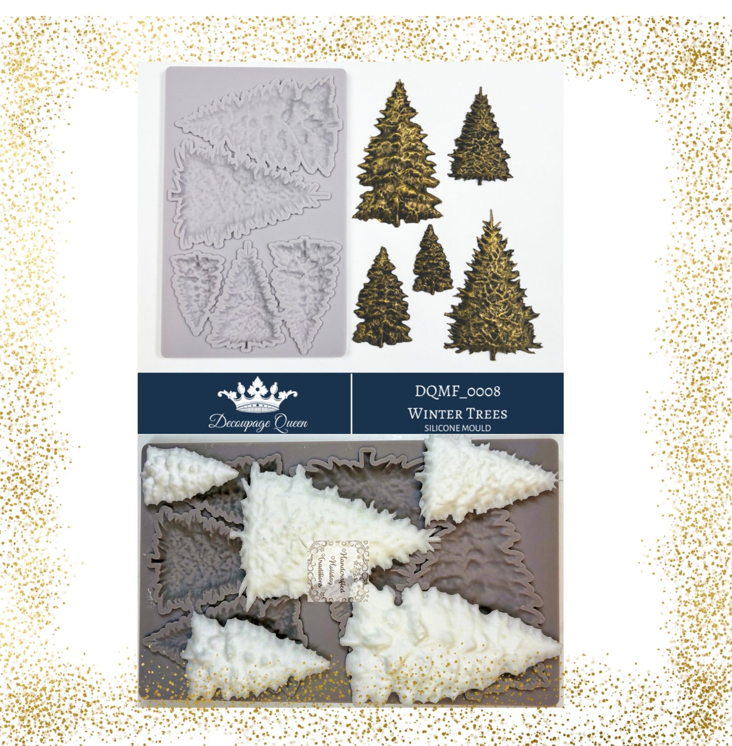 Decoupage Queen Silicone Mould, Winter Trees, Castings, Christmas Decor, Forest Scenes, Food Safe Resin & Clay Mold for Holiday Crafts