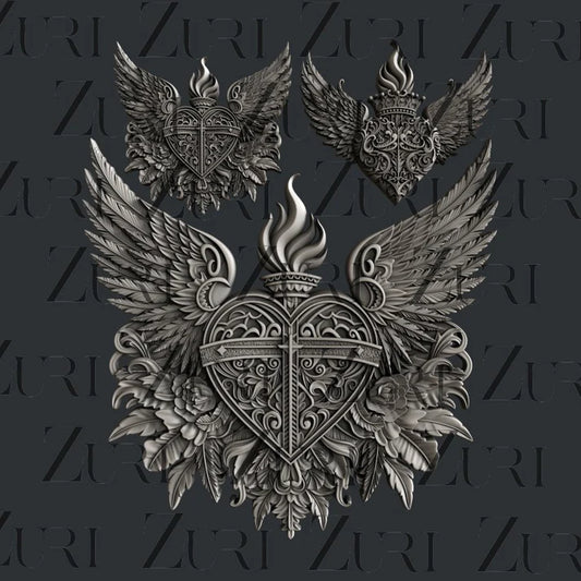 Zuri Silicone Mould, Sacred Heart, Vintage Dreams Collection