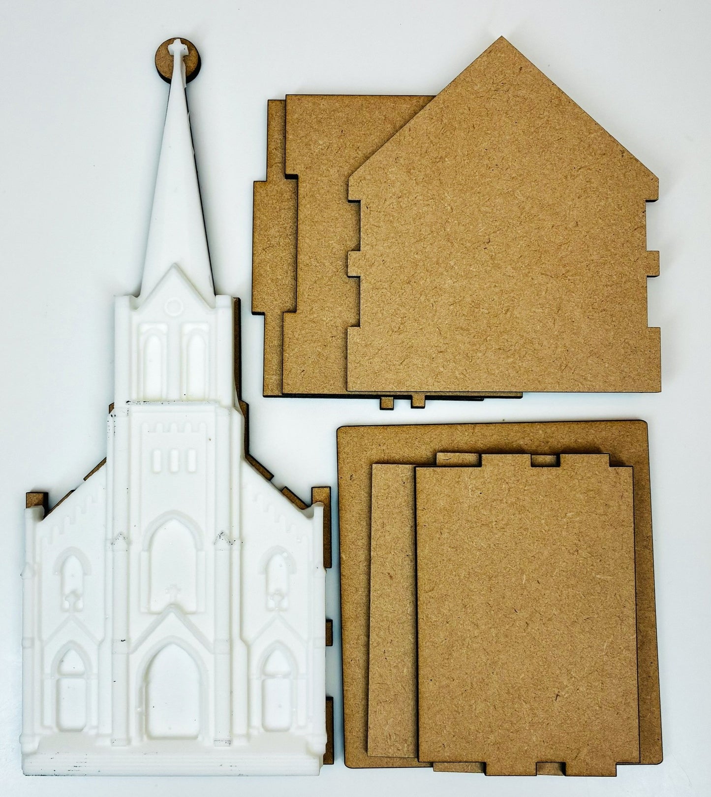Laser Cut MDF, Church, Base, 3D Buildable, House of Faith, Decoupage Queen Mold Base