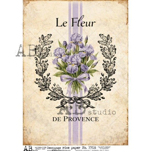 AB Studio Rice Paper, Vintage French Style, Flowers, Shabby Chic, Decoupage, Mixed Media, Scrapbooking, A4 8.27 x 11.69