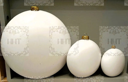 Round Disc Ornament Blanks, White Shatterproof, Bauble Base, Decoupage, Mixed Media, Christmas, Crafts, Plastic, 3 sizes 4.72", 5.11", 8.25" AB Studio