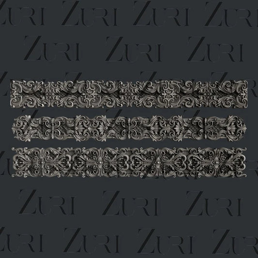 Zuri Silicone Mould, Baroque Borders, Vintage Style, Mixed Media, Food Safe