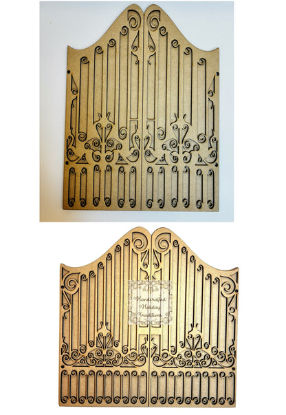 Laser Cut MDF Gothic Gate Triptych | Vintage Style 3-Piece Tabletop Screen | Decoupage Base for Crafts, Home Decor, Mixed Media