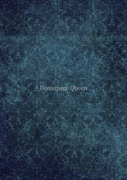 Decoupage Queen Blue Brocade DQRP_0322-A4 Size: A4 - 8.3" X 11.7" Rice Paper for decoupage, wallpaper, background