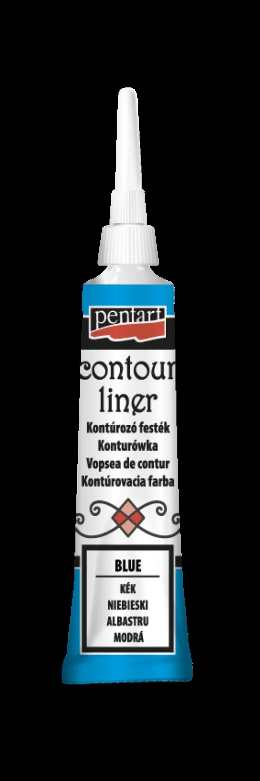 Pentart, Contour liner, 20 ml Blue, Green, Red, Black, Transparent, Pearl, Paint Pen, Water Based, 3d, Dimensional Pentart
