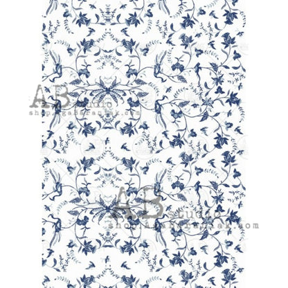 AB Studio Floral Style Design #0256 Size: A4 - 8.27 X 11.69 inches Rice Paper for Decoupage Imported from Poland AB Studio